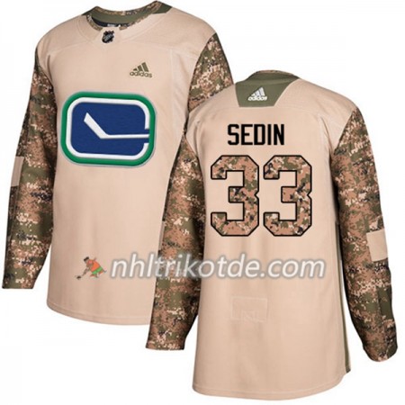 Vancouver Canucks Trikot Henrik Sedin 33 Adidas 2017-2018 Camo Veterans Day Practice Authentic - Herren